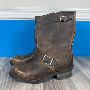 Frye Engineer 8R Oil Resistant Dark Brown Distressed Boots Sz 8.5
